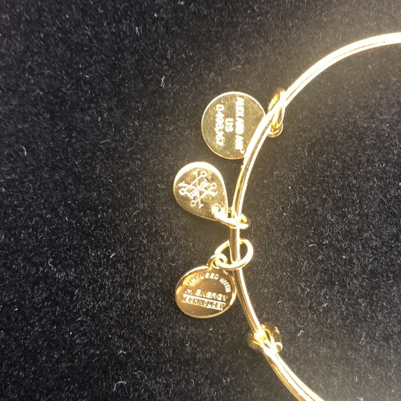 Alex and Ani Light Blue Crystal December Birthstone Charm Bangle  2.75" - Picture 3 of 6